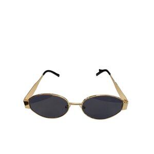 EBJDE Gold & Black Oval Sunglasses With Dark Lenses For Men & Women
